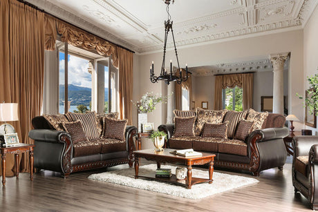 Franklin Dark Brown/Tan Sofa by Furniture of America at Eve Furniture