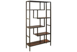 Frankwell Brown/Black Bookcase by Ashley at Eve Furniture