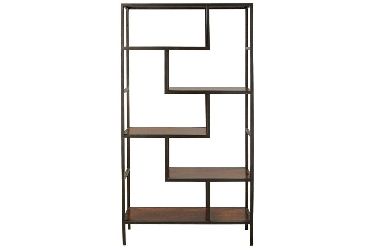 Frankwell Brown/Black Bookcase by Ashley at Eve Furniture