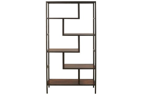 Frankwell Brown/Black Bookcase by Ashley at Eve Furniture