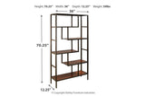 Frankwell Brown/Black Bookcase by Ashley at Eve Furniture