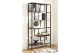 Frankwell Brown/Black Bookcase by Ashley at Eve Furniture