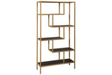 Frankwell Gold Finish Bookcase by Ashley at Eve Furniture