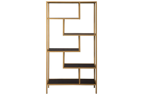 Frankwell Gold Finish Bookcase by Ashley at Eve Furniture