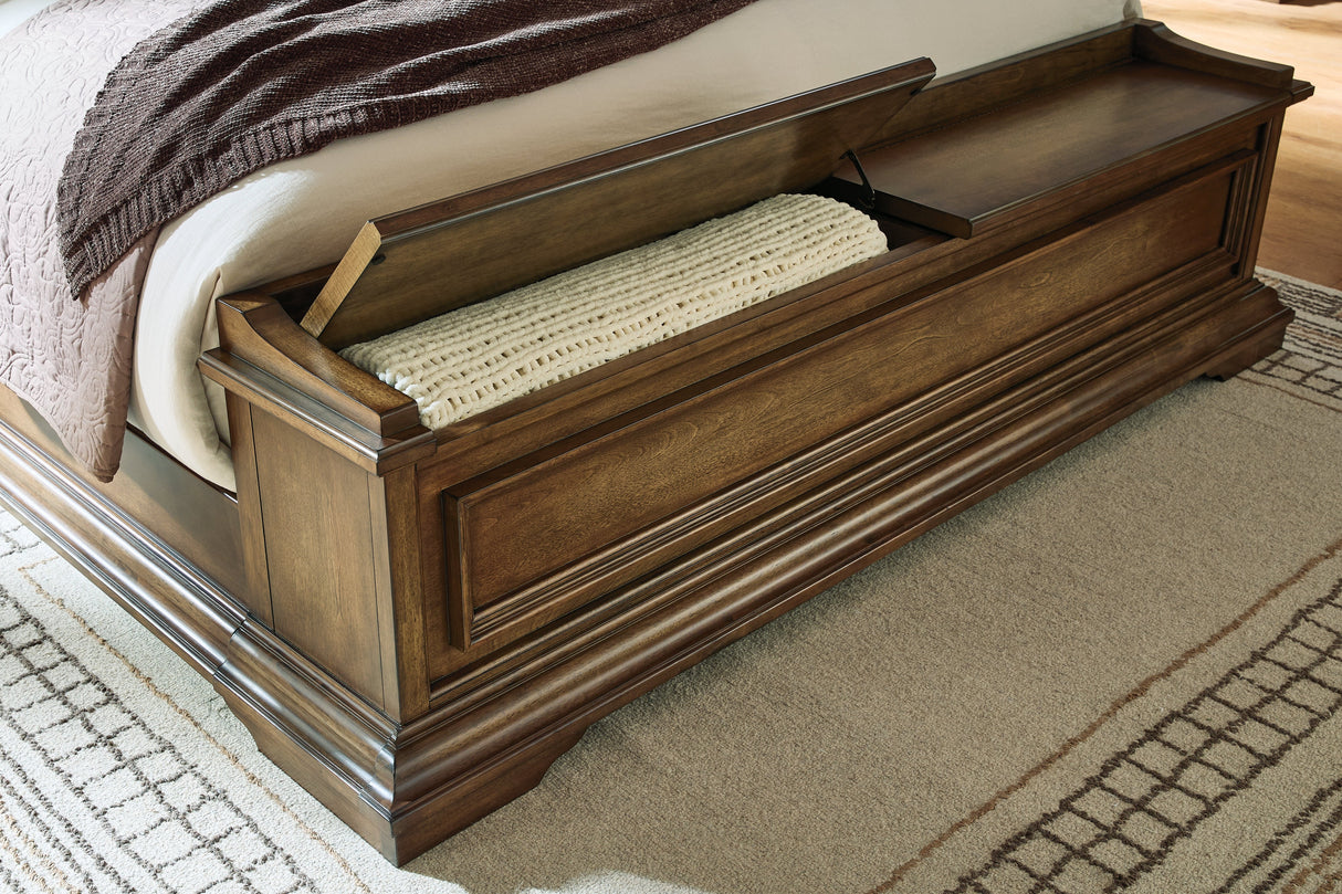Frantanna Brown California King Panel Storage Bed by Ashley at Eve Furniture
