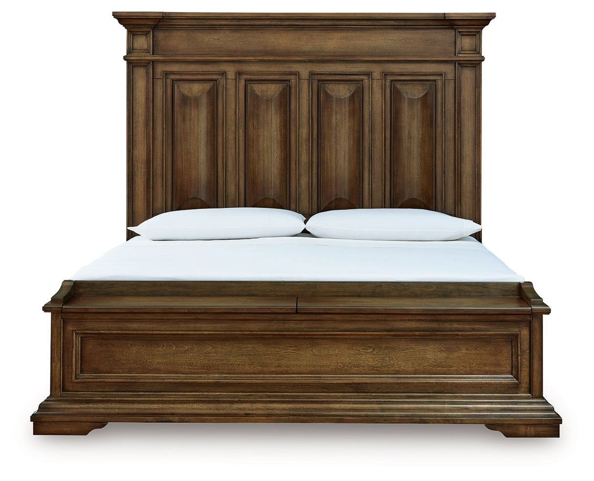 Frantanna Brown California King Panel Storage Bed by Ashley at Eve Furniture