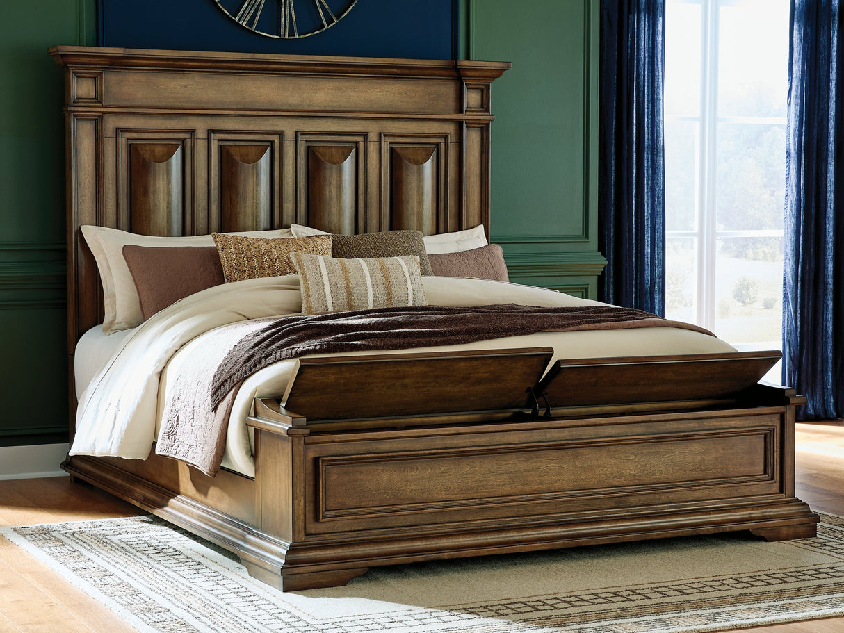 Frantanna Brown California King Panel Storage Bed by Ashley at Eve Furniture