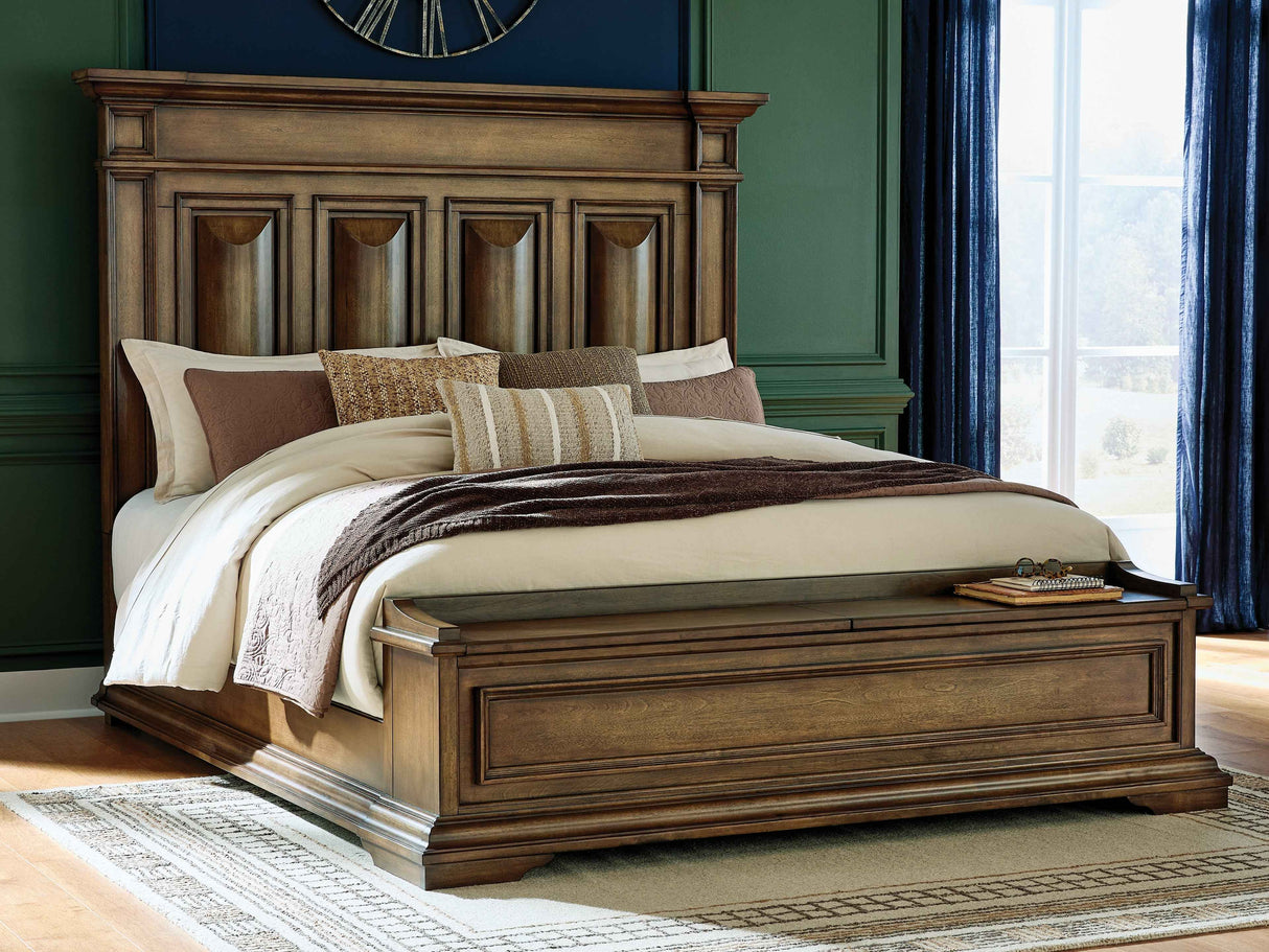 Frantanna Brown California King Panel Storage Bed by Ashley at Eve Furniture