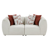 Franz Beige Chenille 3-Piece Modular Loveseat by Homelegance at Eve Furniture