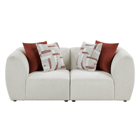 Franz Beige Chenille 3-Piece Modular Loveseat by Homelegance at Eve Furniture