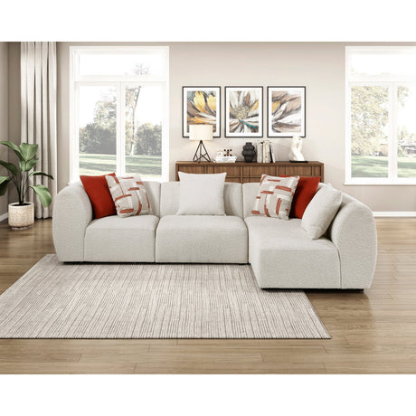 Franz Beige Chenille 4-Piece Modular Sectional by Homelegance at Eve Furniture