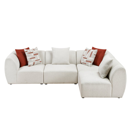 Franz Beige Chenille 4-Piece Modular Sectional by Homelegance at Eve Furniture