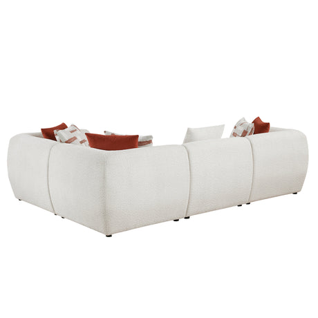 Franz Beige Chenille 4-Piece Modular Sectional by Homelegance at Eve Furniture