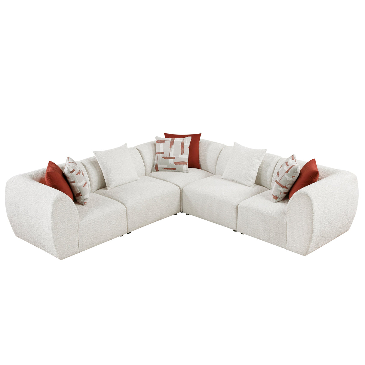 Franz Beige Chenille 5-Piece Modular Sectional by Homelegance at Eve Furniture