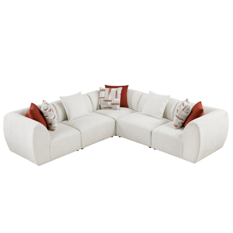 Franz Beige Chenille 5-Piece Modular Sectional by Homelegance at Eve Furniture