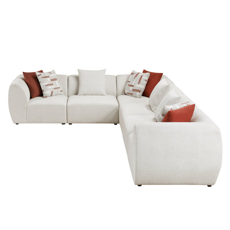 Franz Beige Chenille 6-Piece Modular Sectional by Homelegance at Eve Furniture