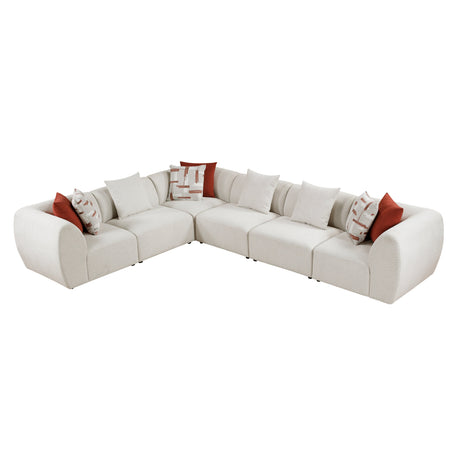 Franz Beige Chenille 6-Piece Modular Sectional by Homelegance at Eve Furniture