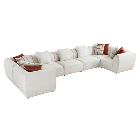 Franz Beige Chenille 7-Piece Modular Sectional by Homelegance at Eve Furniture