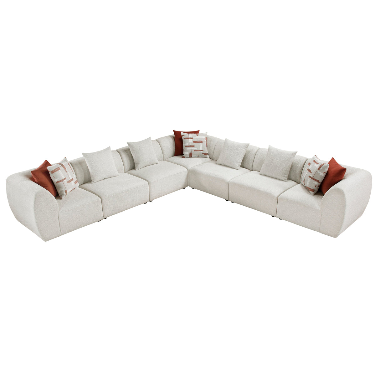 Franz Beige Chenille 7-Piece Modular Sectional by Homelegance at Eve Furniture