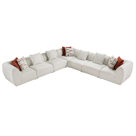 Franz Beige Chenille 7-Piece Modular Sectional by Homelegance at Eve Furniture