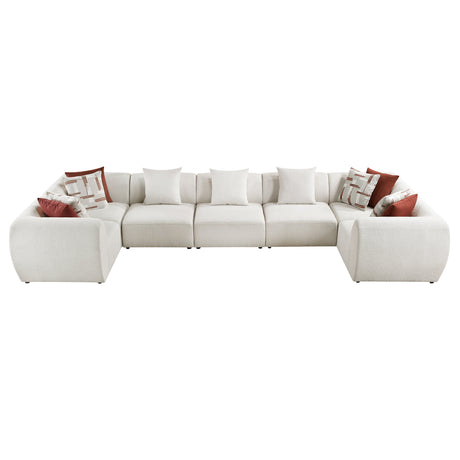 Franz Beige Chenille 7-Piece Modular Sectional by Homelegance at Eve Furniture