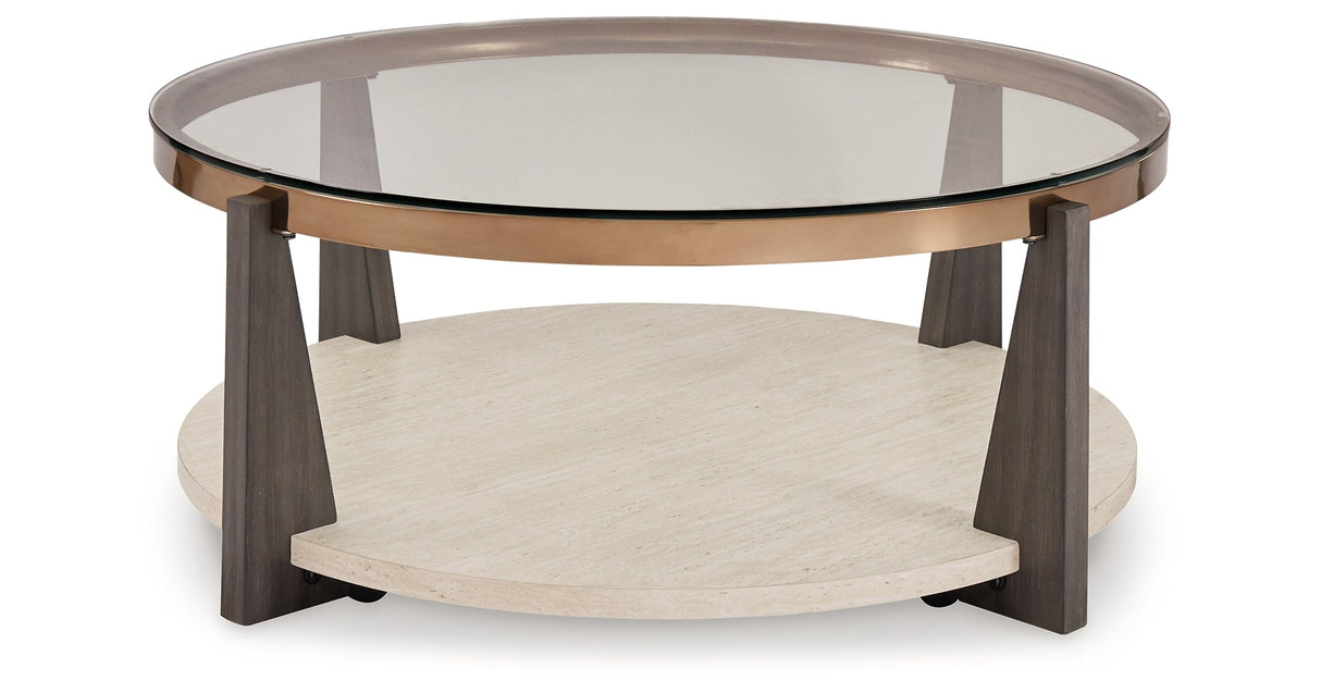 Frazwa Coffee Table with 2 End Tables in Multi by Ashley at Eve Furniture