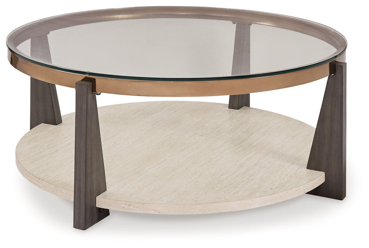 Frazwa Coffee Table with 2 End Tables in Multi by Ashley at Eve Furniture