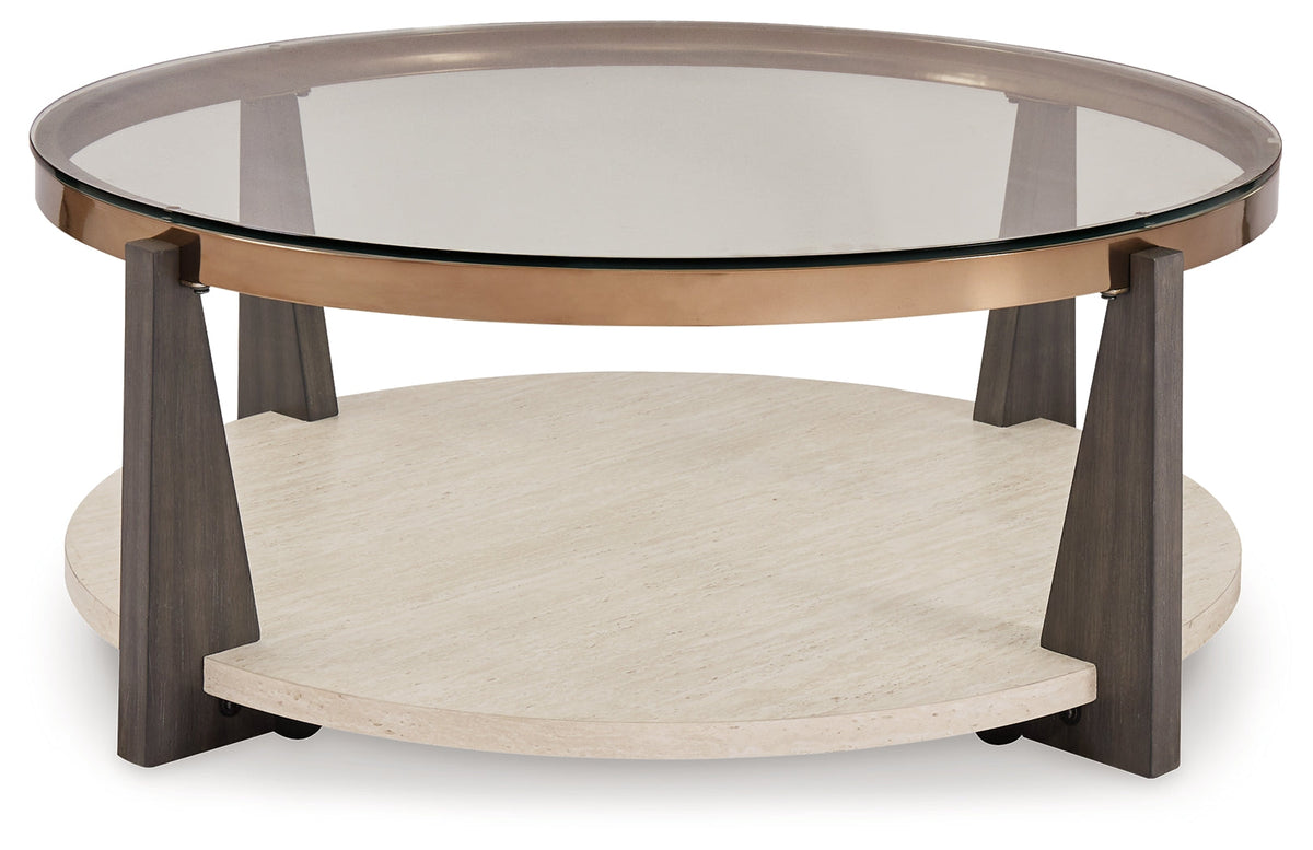 Frazwa Coffee Table with 2 End Tables in Multi by Ashley at Eve Furniture