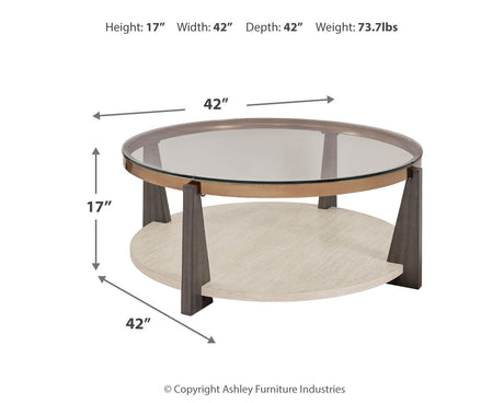 Frazwa Coffee Table with 2 End Tables in Multi by Ashley at Eve Furniture