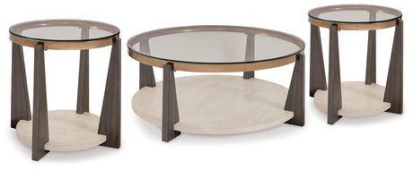 Frazwa Coffee Table with 2 End Tables in Multi by Ashley at Eve Furniture