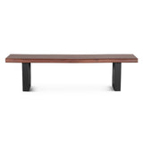 Reed 68" Bench in Light Sequoia with Gunmetal Legs by Home Trends & Design at Eve Furniture