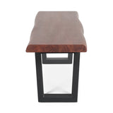 Reed 68" Bench in Light Sequoia with Gunmetal Legs by Home Trends & Design at Eve Furniture