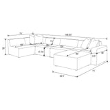 Freddie 6-piece Upholstered Modular Sectional Pearl