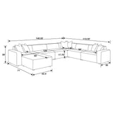 Freddie 7-Piece Upholstered Modular Sectional Pearl