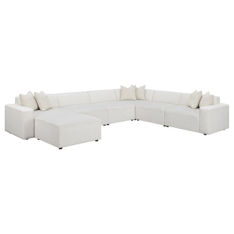 Freddie 7-Piece Upholstered Modular Sectional Pearl