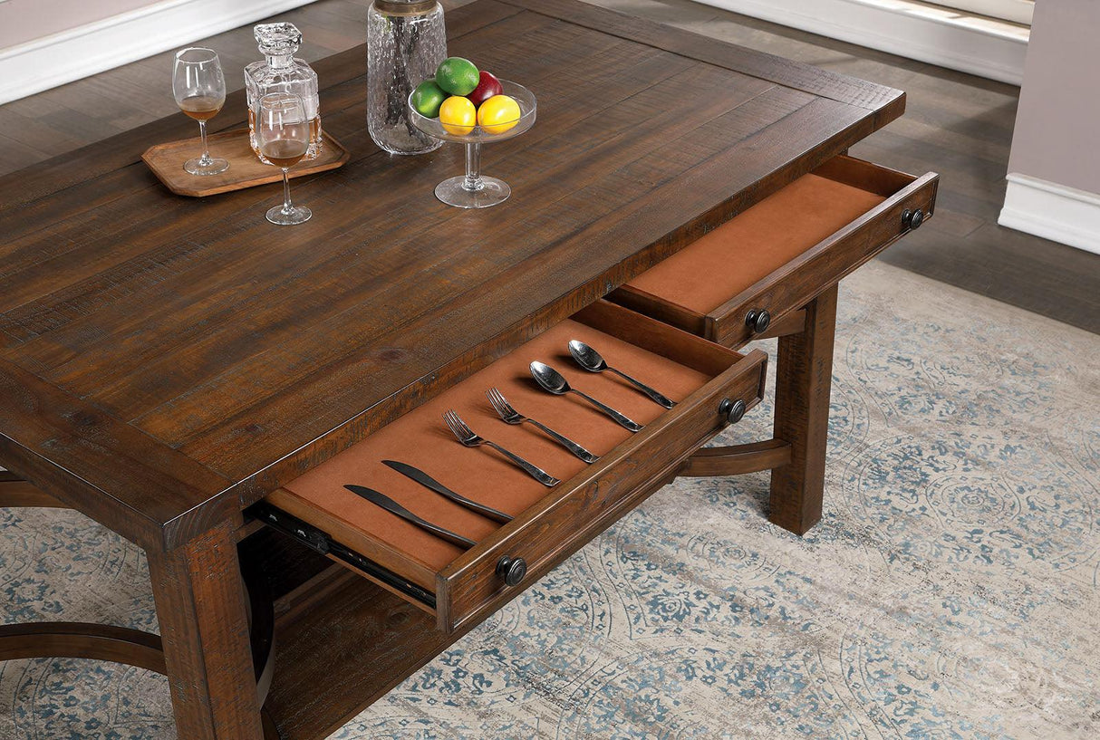 Fredonia Rustic Oak Counter Ht. Table by Furniture of America at Eve Furniture