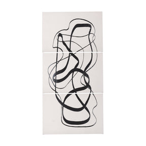 Free Lines Creamy (Set of 3) by Mercana Studio a Hand Embellished Textured Canvas by Mercana at Eve Furniture