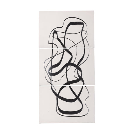 Free Lines Creamy (Set of 3) by Mercana Studio a Hand Embellished Textured Canvas by Mercana at Eve Furniture