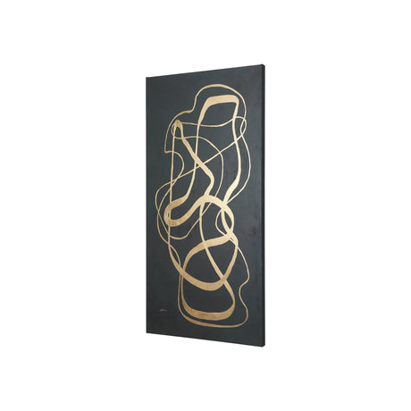 Free Lines Dark Green by Mercana Studio a Hand Embellished Textured Canvas by Mercana at Eve Furniture