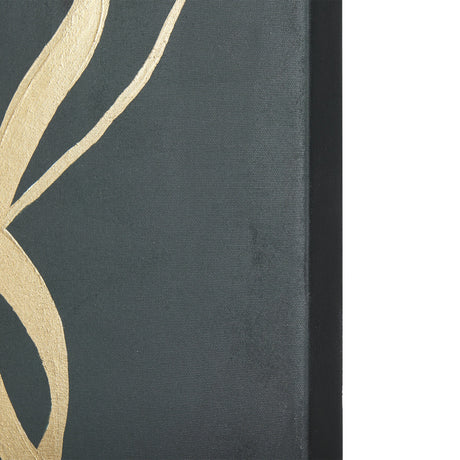 Free Lines Dark Green by Mercana Studio a Hand Embellished Textured Canvas by Mercana at Eve Furniture