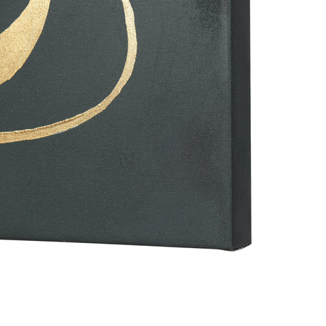 Free Lines Dark Green by Mercana Studio a Hand Embellished Textured Canvas by Mercana at Eve Furniture