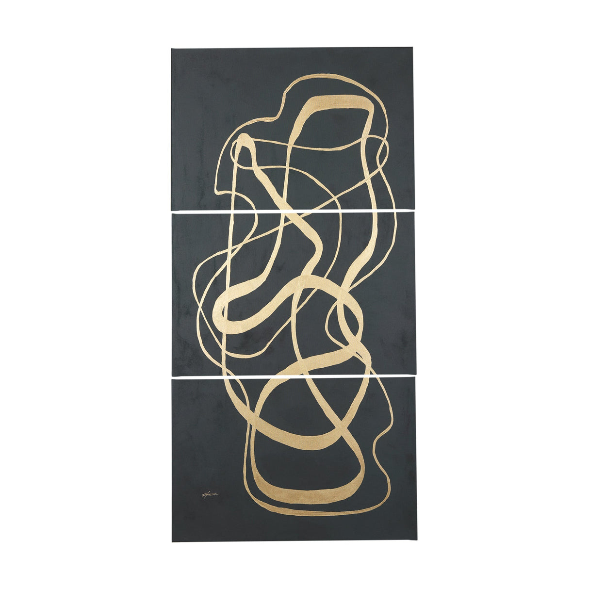 Free Lines Dark Green by Mercana Studio a Hand Embellished Textured Canvas by Mercana at Eve Furniture