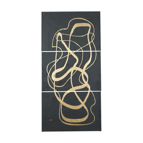 Free Lines Dark Green by Mercana Studio a Hand Embellished Textured Canvas by Mercana at Eve Furniture