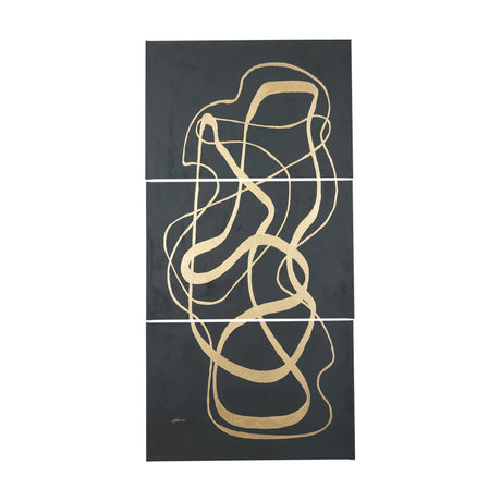 Free Lines Dark Green by Mercana Studio a Hand Embellished Textured Canvas by Mercana at Eve Furniture
