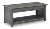 Freedan Coffee Table with 2 End Tables in Grayish Brown by Ashley at Eve Furniture