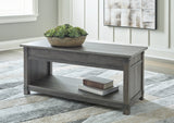 Freedan Coffee Table with 2 End Tables in Grayish Brown by Ashley at Eve Furniture