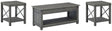 Freedan Coffee Table with 2 End Tables in Grayish Brown by Ashley at Eve Furniture