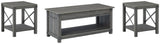 Freedan Coffee Table with 2 End Tables in Grayish Brown by Ashley at Eve Furniture