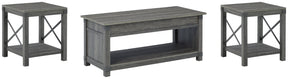 Freedan Coffee Table with 2 End Tables in Grayish Brown by Ashley at Eve Furniture