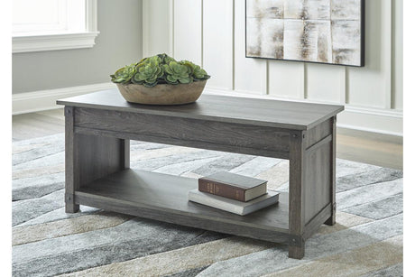 Freedan Grayish Brown Coffee Table and 2 End Tables by Ashley at Eve Furniture